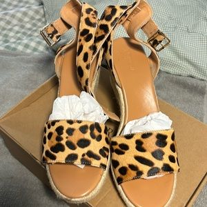 Tiger print wedge heel
